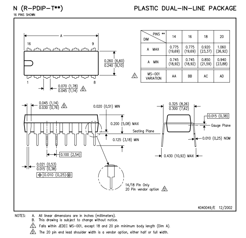 XTR106PA PIn Configuration table